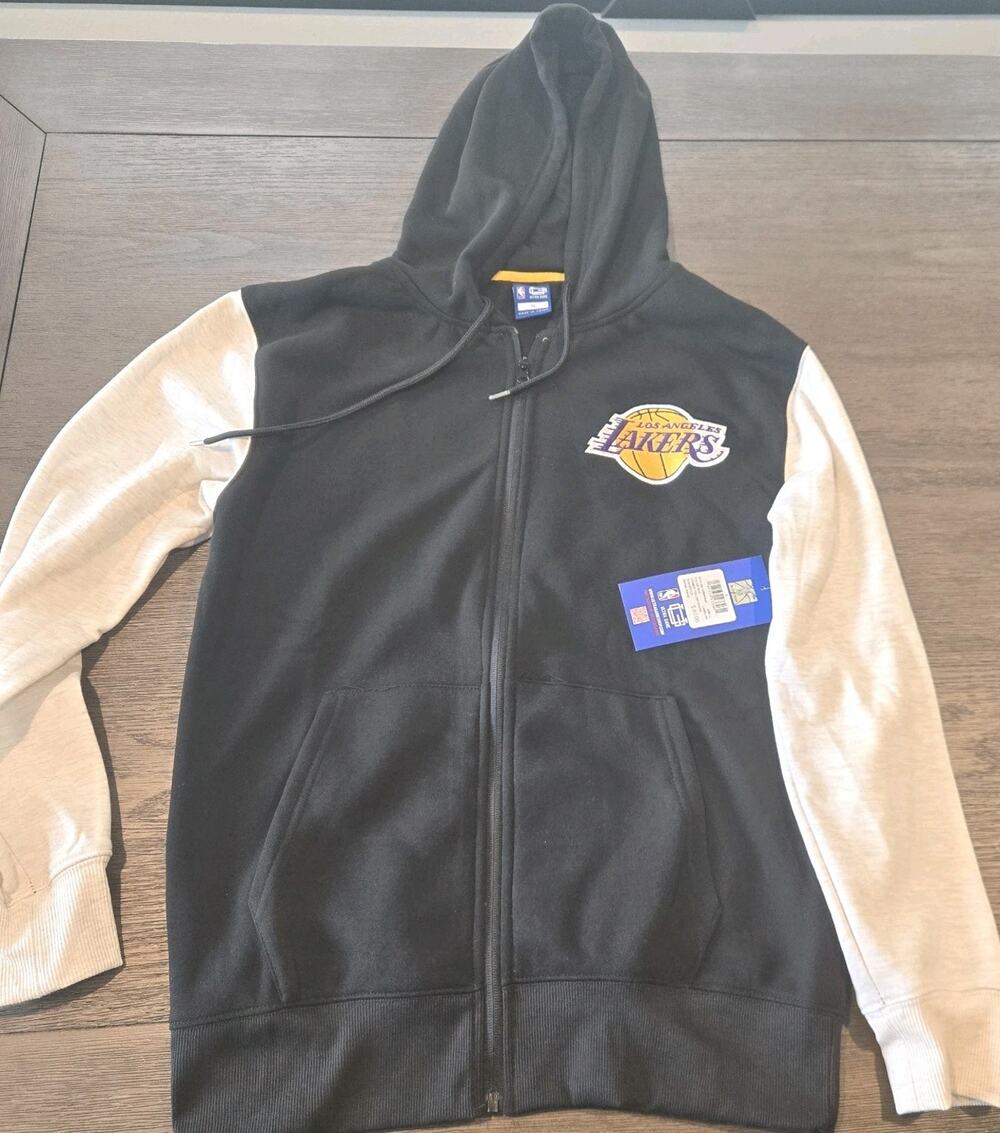 NWT Ultra Game NBA Los Angeles Lakers Full Zip Hoodie Sweatshirt Mens Small...
